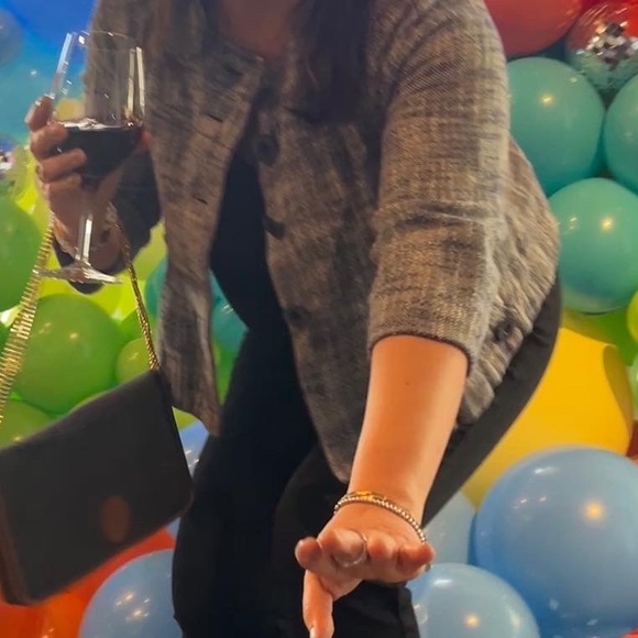 TIBI Tweed Cropped Blazer Coat Blue Spring Jacket Suit Dress Top Designer Kawaii - Picture 5 of 5